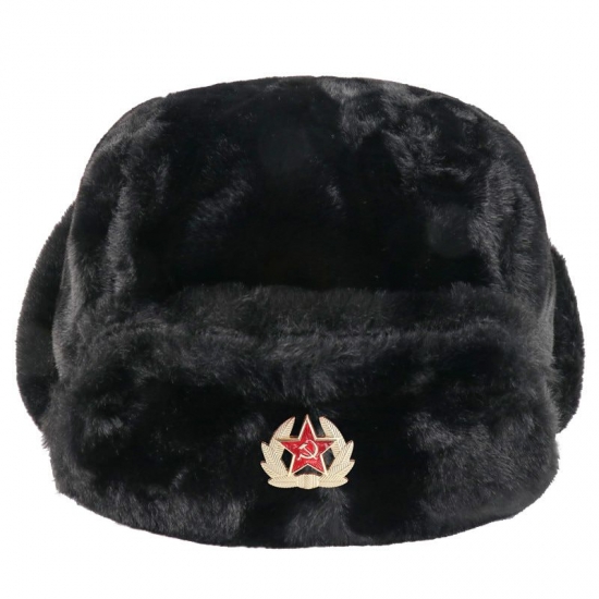 Camoland Women Winter Hats Warm Faux Fur Bomber Hat For Men Soviet Army Military Badge Caps Male Thermal Earflap Cap Russia Hat