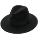 Black Fedora Hat Unisex Wide Brim Jazz Top Hat Autumn Winter Classic Elegant Panama Hat Gentleman Hat 