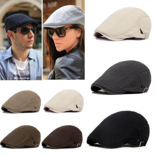 2021 New Men Berets Spring Autumn Winter British Style Newsboy Beret Hat Retro England Hat Male Hats Peaked Painter Caps For Dad