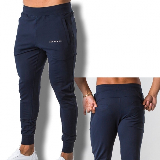2023 New Muscle Fitness Running Training Sports Cotton Trousers Men-s Breathable Slim Beam Mouth Casual Health Pants