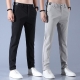 Men-s Ice Silk Trousers Solid Color Mid-waist Loose Breathable Straight-leg Casual Pants Thin Quick-drying Sports Pants
