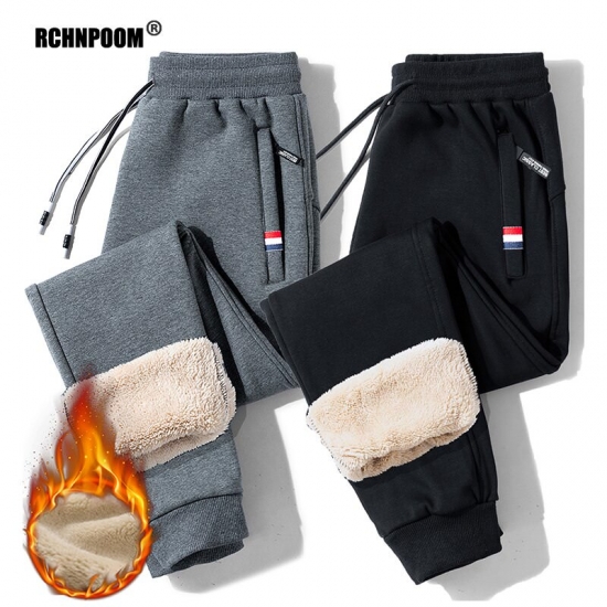 Winter Warm Fleece Pants Men 2023 Lambswool Thick Casual Thermal Sweatpants Male Trousers Brand High Quality Fashion Men Joggers