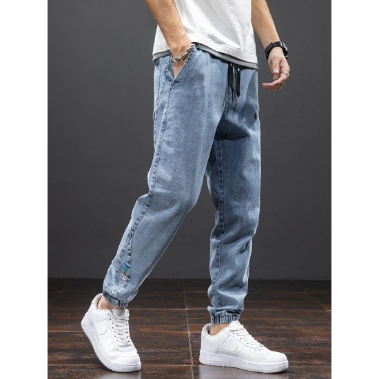 Spring Summer Black Blue Cargo Jeans Men Streetwear Denim Jogger Pants Men Baggy Harem Jean Trousers Plus Size 6Xl 7Xl 8Xl