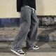 Brand Men-s Jeans Korean Version Student Casual Pants High Street Straight Loose Wide Leg Jeans Black Grey  Blue Baggy Jeans