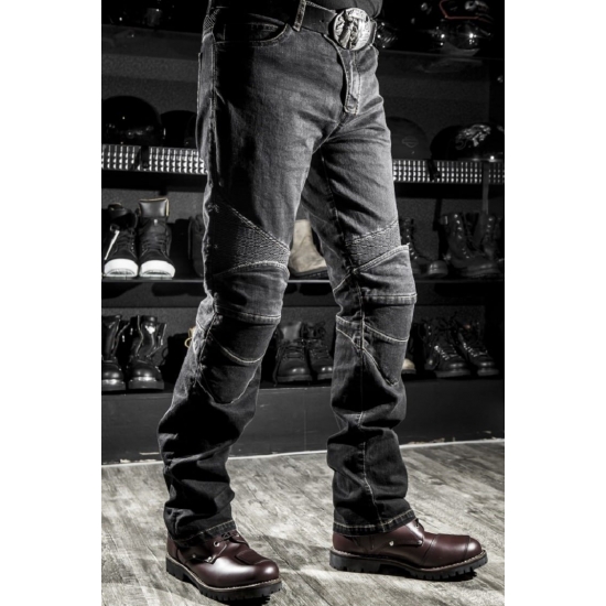 Mens Black Biker Jeans Motocycle Denim Pants Male Stretch Original Trousers Off-road Pants Protection Clothing 4Xl Plus Size