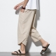 2022 Summer Men Chinese Style Cotton Linen Harem Pants Men Streetwear Breathable Beach Pants Male Casual Calf-lenght Trousers
