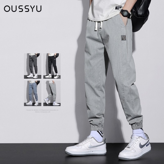 Oussyu Brand 2023 Spring Summer Men-s Harem Pants Cotton Thin Jogging Sports Sweatpants Men Joggers Casual Ankle Trousers Male