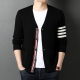 Top Grade New Autum Winter Brand Fashion Knitted Men Cardigan Sweater Black Korean Casual Coats Jacket Mens Clothing S-3Xl
