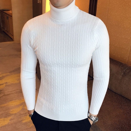 Brand Men Turtleneck Sweaters And Pullovers 2022 New Fashion Knitted Sweater Winter Men Pullover Homme Wool Casual Solid Clothes