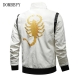 Men-s Motorcycle Leather Jacket Spring Autumn Embroidered Scorpion Leisure Bomber Jackets Coats Male Stand Collar Pu Jacket