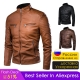 Zrez Men Autumn Brand New Causal Vintage Leather Jacket Coat Men Spring Outfit Design Motor Biker Pocket Pu Leather Jacket Men