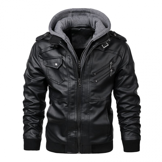 Kb New Men-s Leather Jackets Autumn Casual Motorcycle Pu Jacket Biker Leather Coats Brand Clothing Eu Size Sa722