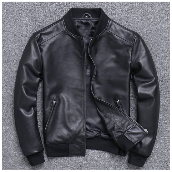 -шевро кожа Brand Classic Man Genuine Leather Coat,Sheepskin Top Gun Jacket-Plus Size,Casual Bomber Pilot Cloth