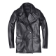 New Men-s Genuine Leather Jacket Male Cowhide Overcoat Autumn Winter Business Coat Trench Style Double Breasted Clothes Calfskin