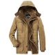 Men 2023 Winter New Fleece Warm Thick Windproof Parkas Jackets Coat Men Autumn Fashion Hooded Casual Tactics Military Parkas Men