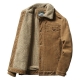 Men Clothing 2023 Winter New Corduroy Men-s Cotton-padded Coat Lapel Jacket Casual Cotton-padded Jacket Fur Collar Warm Coat Men