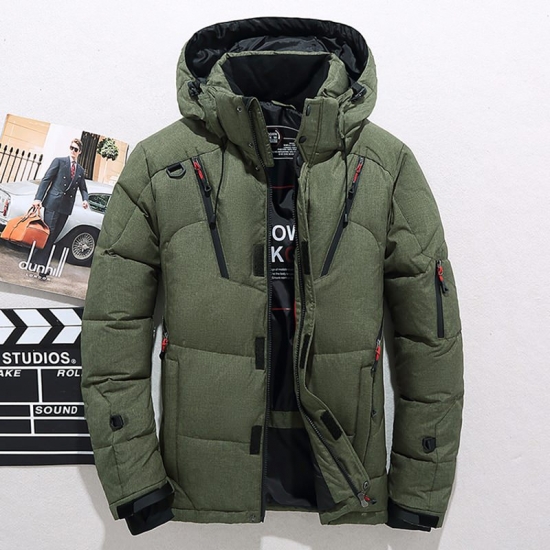 Men-s White Duck Down Jacket Warm Hooded Thick Puffer Jacket Coat Male Casual High Quality Overcoat Thermal Winter Parka Men