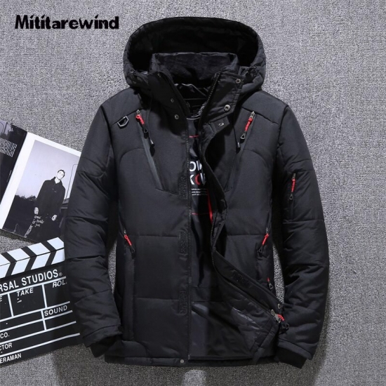 Thick Warm Winter Down Jacket Mens White Duck Down Filling Puffer Jacket Men Casual Loose Fashion Outdoor Keep Warm Down Coats