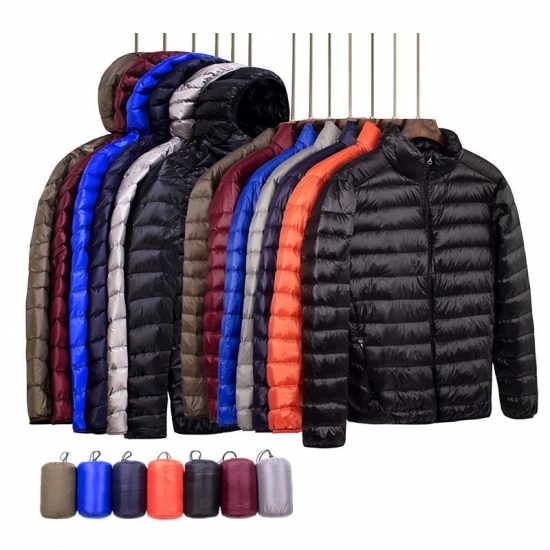 New Brand Autumn Winter Light Down Jacket Men-s Fashion Hooded Short Large Ultra-thin Lightweight Youth Slim Coat Down Jackets