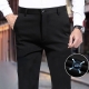 Men-s Summer Casual Suit Pants Elastic Non-ironing Trousers Men Black Thin Pants Slim-fit Straight Business Formal Suit Trousers