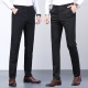 Men-s Summer Casual Suit Pants Elastic Non-ironing Trousers Men Black Thin Pants Slim-fit Straight Business Formal Suit Trousers
