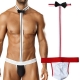 Novelty Sexy Lingerie Men Mankini Thong Underwear Waiter Porn Costumes Man Bodysuit Erotic Lingerie Gay Body Briefs Tie Teddies
