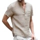 Summer New Men-s Short-sleeved T-shirt Cotton And Linen Led Casual Men-s T-shirt Shirt Male  Breathable S-3Xl