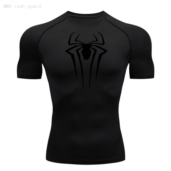 The New Short Sleeve Men-s T-shirt Summer Breathable Quick Dry Sports Top Bodybuilding Track Suit Compression Shirt Fitness Men