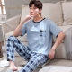 Summer Knitted Pj Short Sleeved Men-s Pajamas Sets Male Pajama Set Letter Pajama For Men Sleepwear Suit Homewear Size Xxxl1264