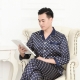 Spring And Autumn Men-s Pajamas Sets Silk Long-sleeved Sleepwear Ice Silk Plus Size Home Clothing Pyjamas Suit Home Wear