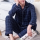 Men-s Pajama Sets Simple Sleepwear Long Sleeve Cotton Top Pant Leisure Outwear Soft Autumn Winter Plus Size Loungewear