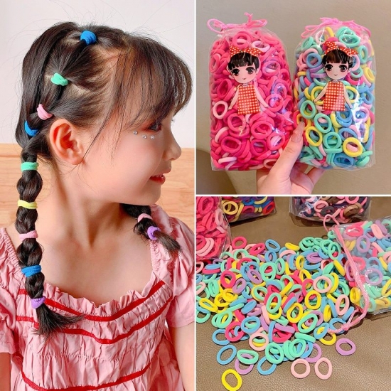 100-300Pcs-Set Women Girls Colorful Nylon Elastic Hair Bands Ponytail Hold Hair Tie Rubber Bands Scrunchie Hair Accessories