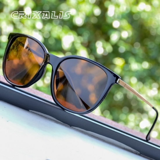 Crixalis Vintage Women-s Sunglasses Polarized Classic Anti Glare Driving Sun Glasses For Men Luxury Brand Designer Shades Female
