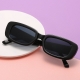 Vintage Black Square Sunglasses Woman Luxury Brand Small Rectangle Sun Glasses Female Gradient Clear Mirror Oculos De Sol