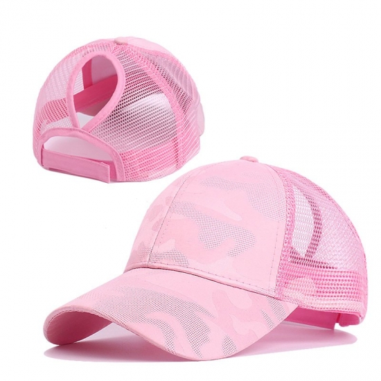 2021 Women-s Ponytail Baseball Cap Mesh Camouflage Summer Leisure Simple Snapback Cap Outdoor Streetwear Sport Hat For Women Men