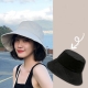 Solid Color Women Bucket Hat Summer Foldable Sunscreen Panama Fisherman Hat Female Outdoor Sun Prevent Hat