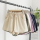 Cotton Linen Shorts Women-s Sports Shorts Summer Solid High Waist Black Shorts Women Fashion Plus Size Casual Basic Short Pants