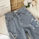 Streetwear Blue Jeans Woman Korean Fashion Denim Y2K Vintage Clothes Women-s Pants Straight Leg Jeans Woman High Waist 2022