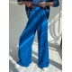 Clacive Blue Office Women-s Pants 2021 Fashion Loose Full Length Ladies Trousers Casual High Waist Wide Pants For Women