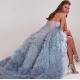 Sevintage Blue Prom Dresses Tiered Ruffles Tulle  Pleat Ruched A-line Backless Saudi Arabic Women Party Evening Gowns 2022