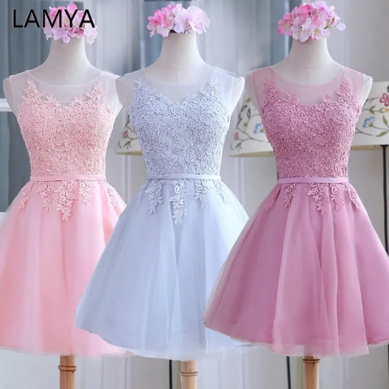Lamya Custom Size Elegant Prom Dresses Lace Appliques O-neck Off The Shoulder Formal Party Dress A Line White Vestido De Festa