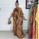 Free Style African National Characteristics Classic Pattern Chiffon Off-the-shoulder Stand-up Collar  Plus Size Dresses