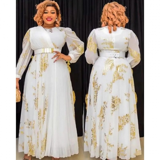 African Maxi Dresses For Women 2023 Plus Size Evening Party Long Dress Africa Clothing Elegant Kaftan Muslim Chiffon Dress