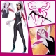 Cafele New Gwen Stacy Spider Gwen Cosplay Costumes For Women Kids Jumpsuits Halloween Party Props Costume Detached Mask