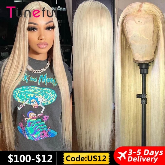 13X6 Hd Transparent 613 Blonde Lace Frontal Human Hair Wigs 613 Bob Wig Brazilian Bone Straight 13X4 Lace Front Human Hair Wigs