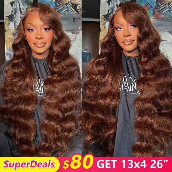 Brown Body Wave Lace Front Wigs Human Hair 32 30 Inch 13X4 Hd Lace Frontal Wig Glueless Human Hair Wigs Preplucked