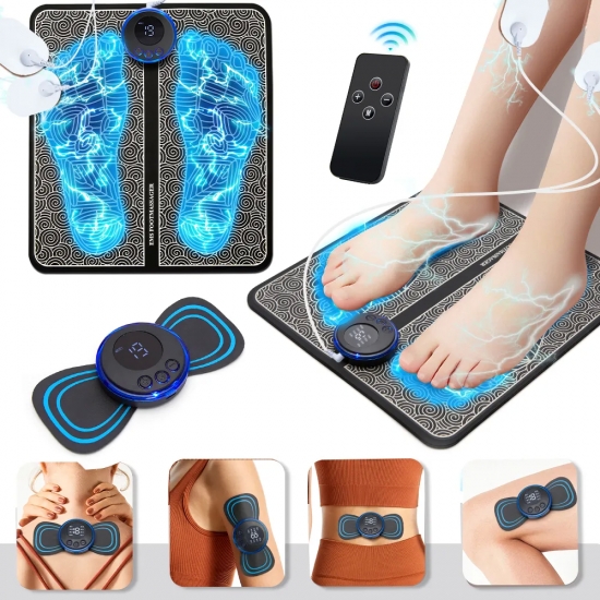 Electric Ems Foot Massager Accessories Pulse Muscle Stimulator Foldable Foot Massage Pad Relief Pain Relax,Support