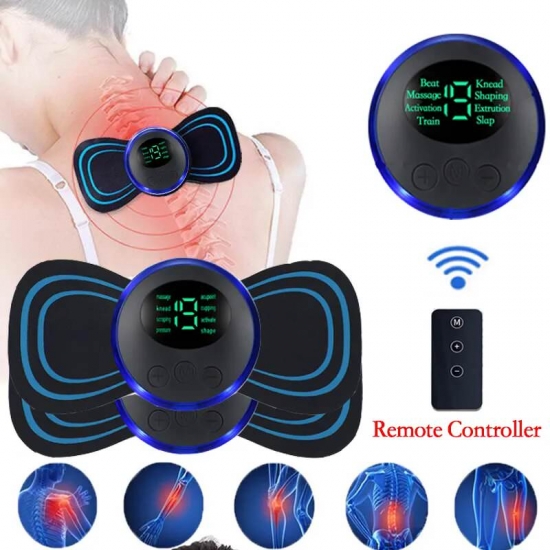 Smart Electric Neck Massager Portable Rechargeable Ems Cervical Vertebra Massage Patch For Muscle Relax Pain Relief