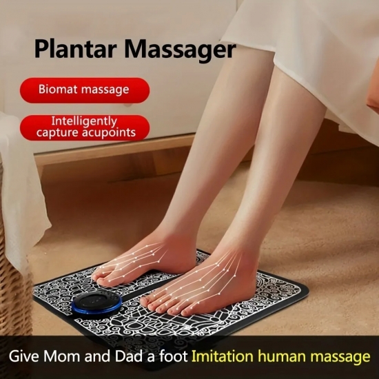 Ems Electric Foot Massager Pad Relief Pain Relax Feet Acupoints Massage Mat Shock Muscle Stimulation Improve Blood Circulation