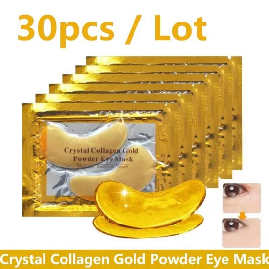 Crystal Collagen Gold Powder Eye Mask Anti-aging Dark Circles Acne Beauty Patches For Eye Skin Care Korean Cosmetics 30P=15Pairs